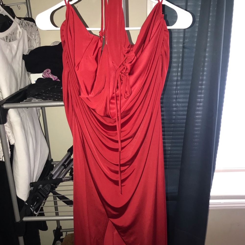 Red long sexy cocktail or holiday dress